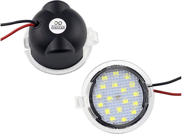 VehicleKit 2 Stück LED Pfützenlicht Set für Ford Mondeo S-Max EDGE Explorer F-150 in Weiß und Schwarz - Bild 1