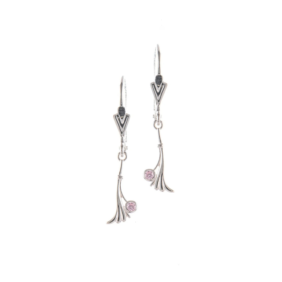 Ohrringe 925 Silber, Zirkonia rosa, Damen - Bild 1