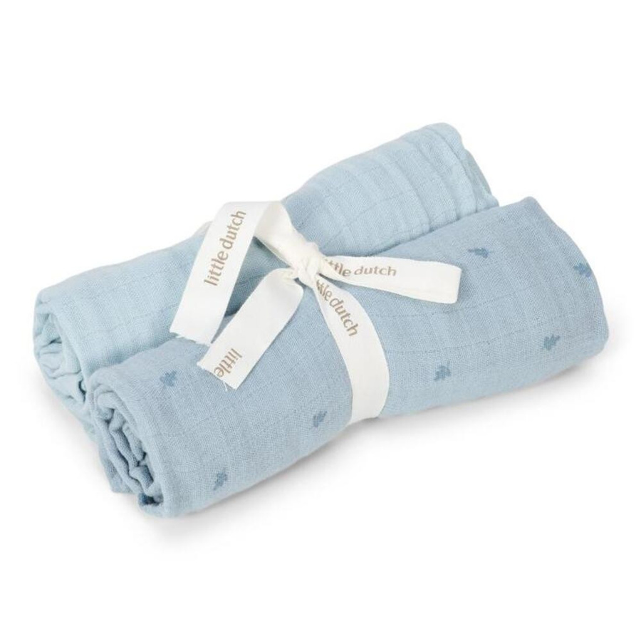 Little Dutch Musselintuch Pure Denim in Blau aus Bio-Baumwolle mit OEKO-TEX Standard 100 - Bild 1