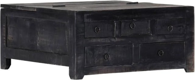 vidaXL Couchtisch aus massivem Mangoholz in Schwarz, B/T/H: 65 x 65 x 30 cm - Bild 1