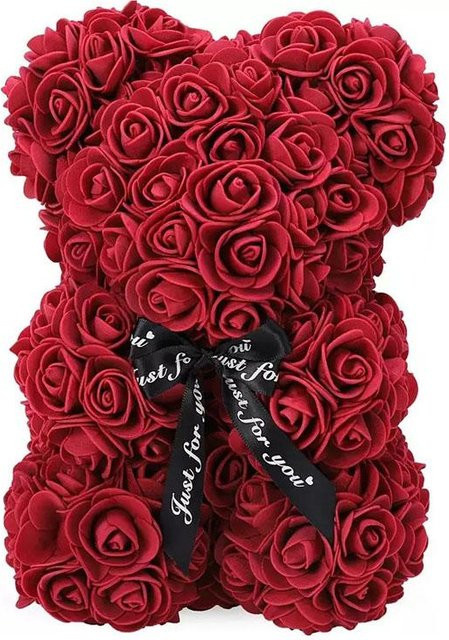 LESDAFFY Home Life Blumenbär aus künstlichem Schaumstoff in Bordeaux Rot, 25 cm Höhe - Bild 1