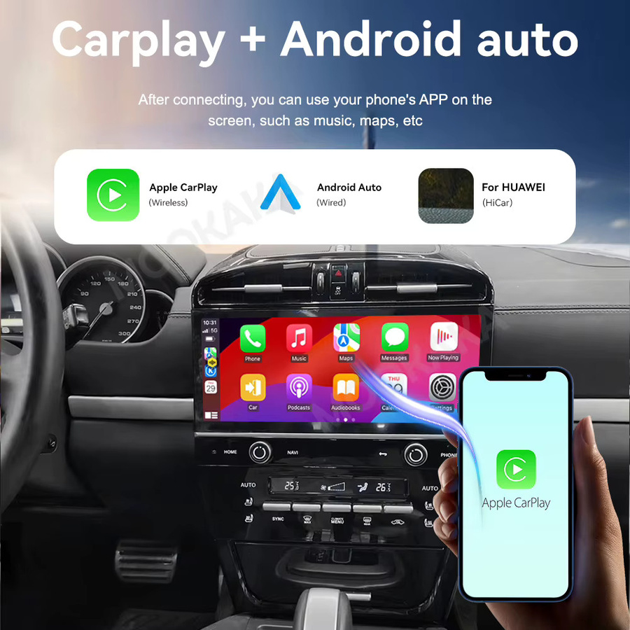 MOOKAKA Android 15.0 Autoradio für Porsche Cayenne 2002 - 2009 mit 12,3 Zoll Touchscreen, 8GB RAM, 128GB Speicher, GPS und Navigation in Schwarz - Bild 5