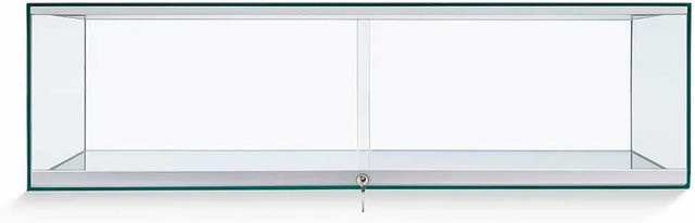K-Möbel Kunstvitrine aus Glas mit Schiebetüren und Schloss, B/T/H: 125 x 36 x 37 cm - Bild 1