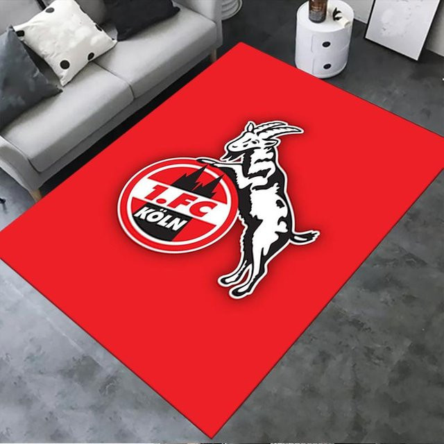On My Love Home FC Köln Teppich mit Kinder-Motiv, rutschfest und waschbar, rot, B/T: 60 x 40 cm - Bild 1