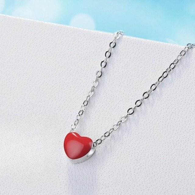 SAY Halskette, 925 Silber, rotes Herz, Damen - Bild 1
