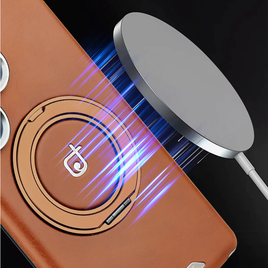 Magnetische drehbare Leder Handyhülle für Samsung Galaxy S25 S24 S23 Ultra S25 Plus in Rot mit Anti-Drop Schutz - Bild 2