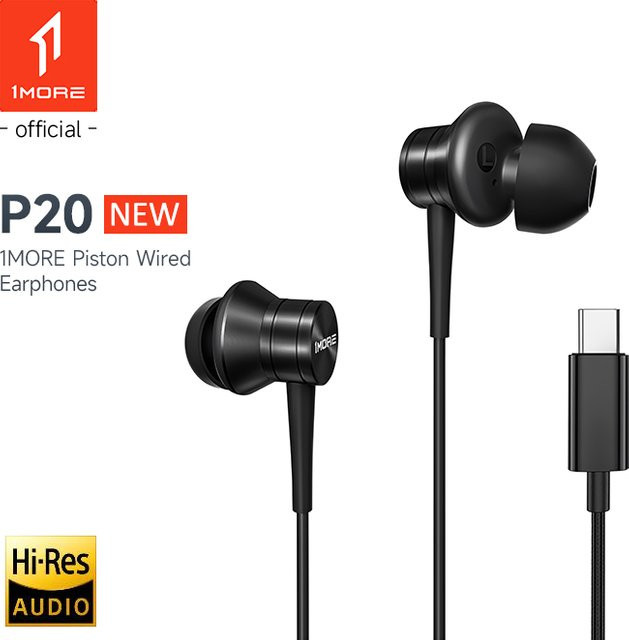 1 MEER P20 In-Ear Sport Kopfhörer mit USB-C Anschluss, Hi-Res HIFI Audio und ENC Mikrofon, Schwarz - Bild 1