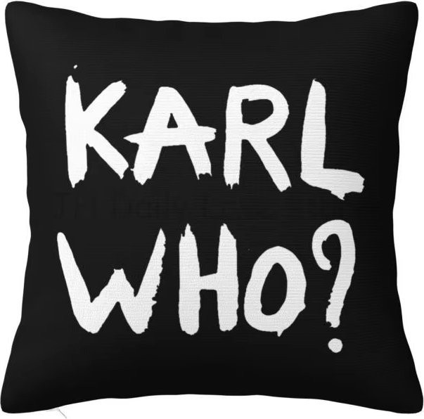 Karl Who Kissenbezug aus Polyester in Schwarz, quadratisch - Bild 1