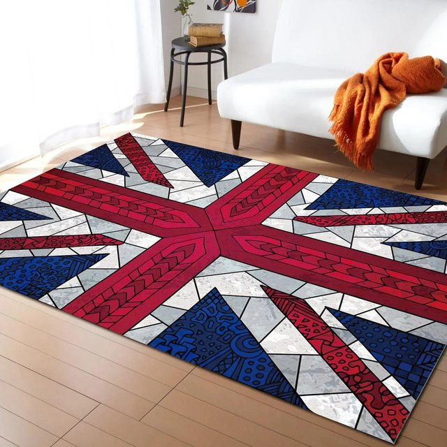 Karpetti Teppich mit Retro Britischer Flagge Muster in Multicolour und Rot, B/T: 120 x 180 cm - Bild 1