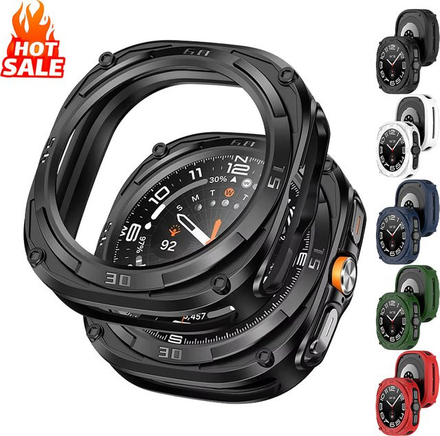 CAOWTAN Displayschutz-Hülle für Samsung Galaxy Watch Ultra 47mm, TPU, Weiß - Bild 1