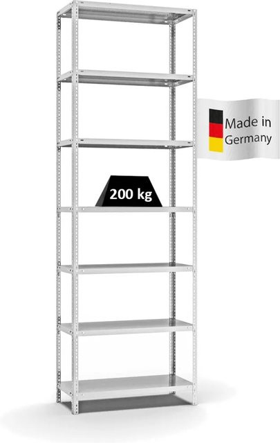 PROREGAL Fachbodenregal Medium-Duty mit 7 Ebenen, Lichtgrau, H x B x T: 300 x 100 x 40 cm - Bild 1