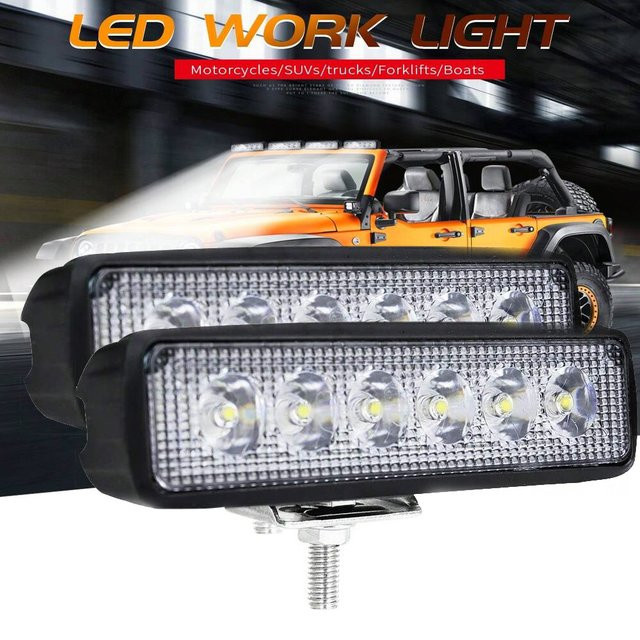 Lupuauto 2er Set LED Arbeitslicht für Auto, 18W, 6000K Cool White, IP67 wasserdicht, Offroad Flutlicht in Schwarz - Bild 1