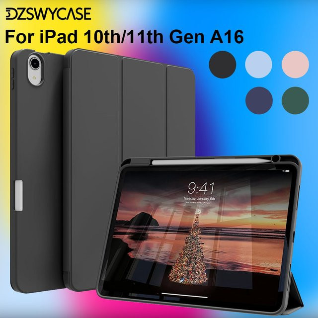 DZSWYCASE Schutzhülle für iPad 10. und 11. Generation 10,9/11 Zoll in Pink mit Stifthalter und dreifach faltbarem Ständer sowie automatischer Schlaf- und Wachfunktion - Bild 1