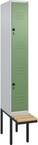C+P Doppelstock-Spind Classic PLUS Sitzbank mit 1 Abteil und Buche-Hartholz Sitzfläche, B/T/H: 212,0 x 30,0 x 81,5 cm - Bild 1