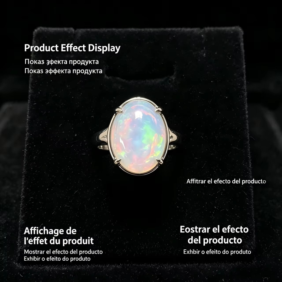 Opal-Edelsteine, oval, Unisex - Bild 2
