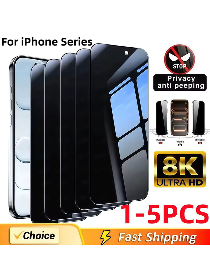 PJPK Anti-Spionage Displayschutz aus gehärtetem Glas für iPhone 11 12 13 14 15 16 17 Pro Max Plus 16e Luftglasfolie - Bild 7