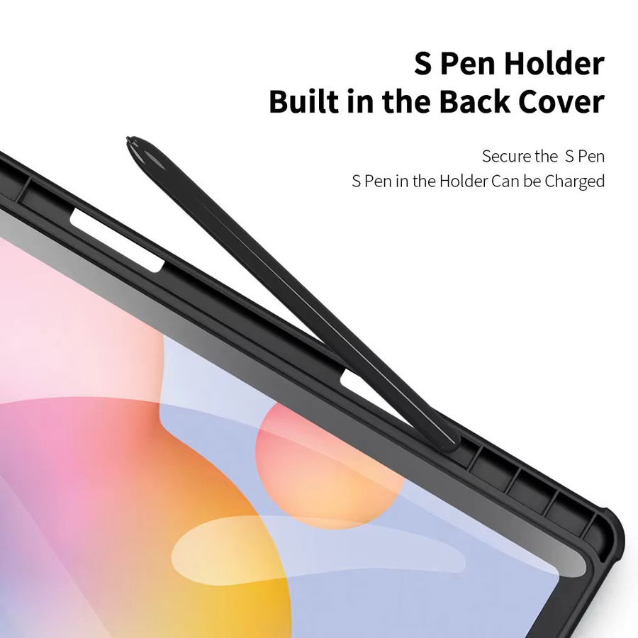 Samsung Galaxy Tab S6 Lite 10,4 Zoll Hülle mit transparenter Rückseite und Stifthalter in Pink oder Schwarz - Bild 4