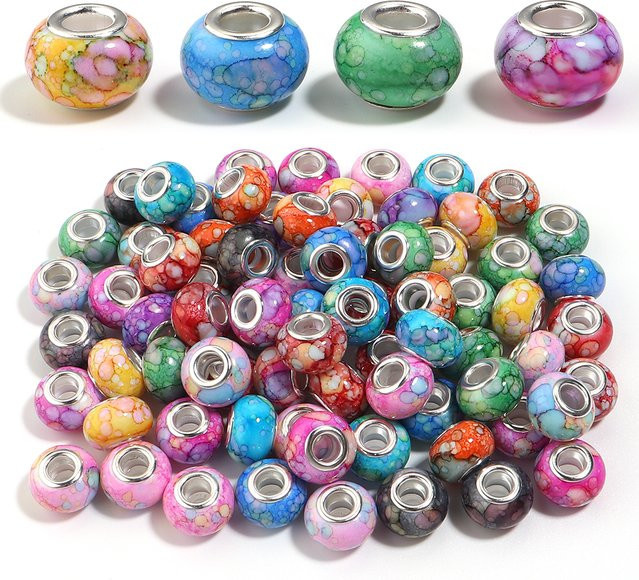 lingsai Acrylperlen, bunt, rund, flach, 14 x 9 mm - Bild 1
