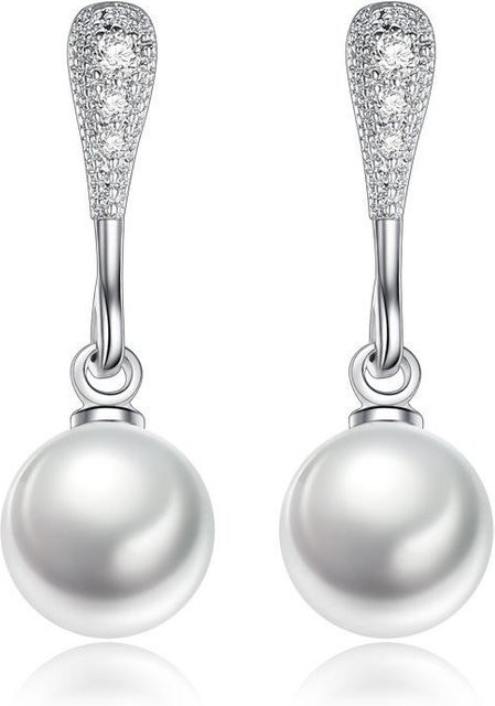 Lucky Star Jewelry Ohrstecker, Silber, Perle, Zirkonia, Damen - Bild 1