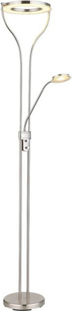Globo LED-Deckenfluter Ebro Stehlampe in Chrom, dimmbar und verstellbar, B/T/H: 35 x 30 x 194 cm