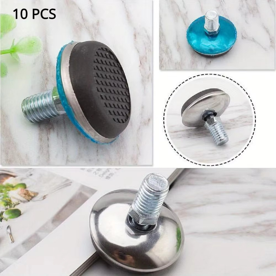 10 Stück HACTIVOL Möbelbeine aus Edelstahl in Silber, verstellbare Möbelfüße für Tisch, Stuhl, Schrank und Hocker - Bild 2