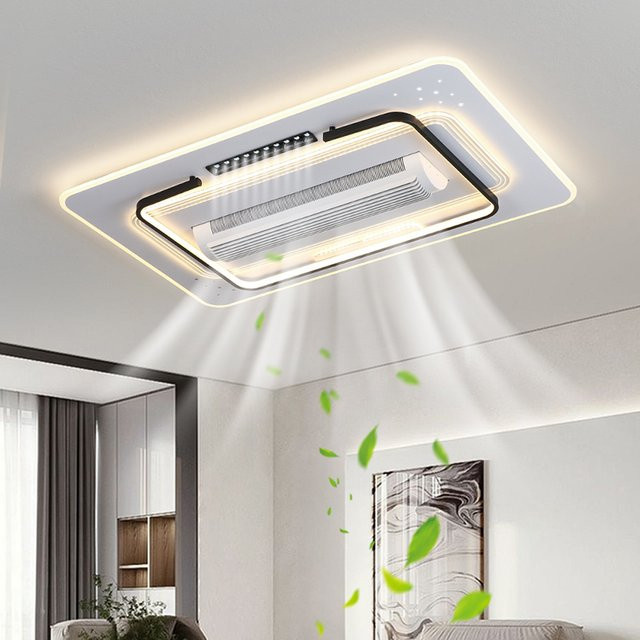 TAONUANSHU LED Deckenventilator mit Fernbedienung, bladlose Deckenlampe in Weiß für Wohnzimmer und Schlafzimmer - Bild 1