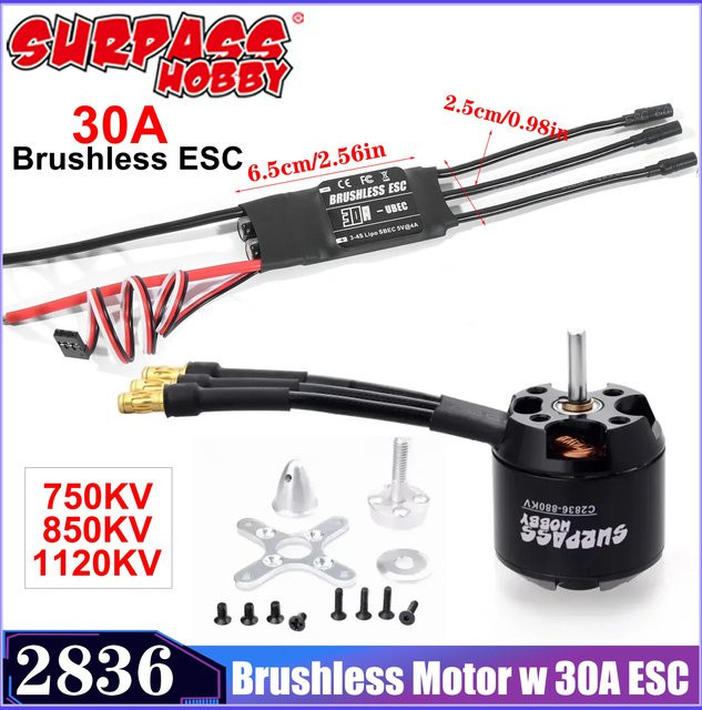 Surpass Hobby Bürtenloser Motor mit 3-4S 30A ESC Combo, Set / Bundle - Bild 1