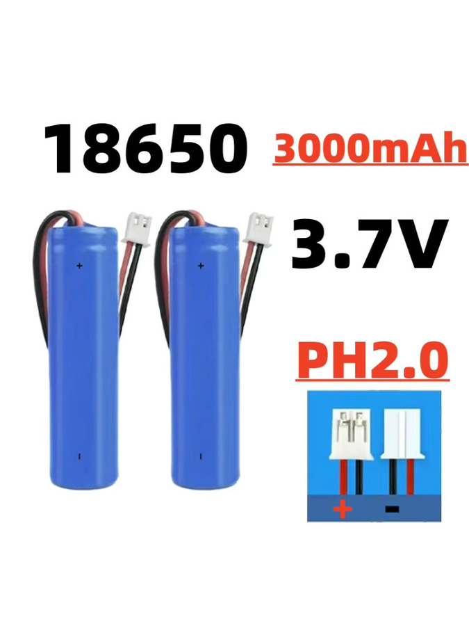 Roza Cinnie Lithium-Ionen-Akku 18650 mit PH2.0-Stecker und Leiterplatte, 3,7 V, 3000 mAh, Blau - Bild 5