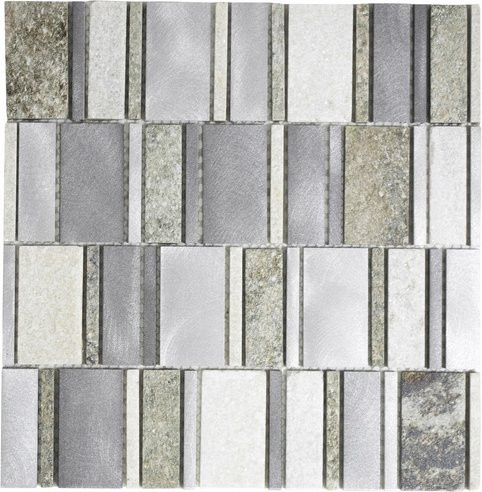 HuH Mosaik Mosaikfliese Urban-Mix Wandbelag in Steinoptik Grau Silber Beige B/L: 29,4 x 29,8 cm - Bild 1