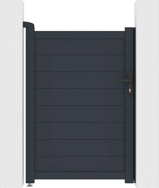 Vente-unique Nazario Aluminium Flügeltor in Anthrazitgrau, Breite: 100 cm - Bild 1