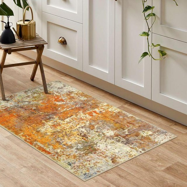 Karpetti Kristallflor Teppich Modern Abstrakt, Waschbar und Fleckenresistent, Multicolour, B: 140 cm, T: 200 cm - Bild 1