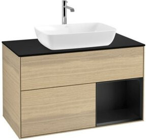 V&B Waschtischunterschrank Finion 100 in Beige mit Eichenlackierung B: 100 cm, T: 50,1 cm, H: 50,1 cm - Bild 1