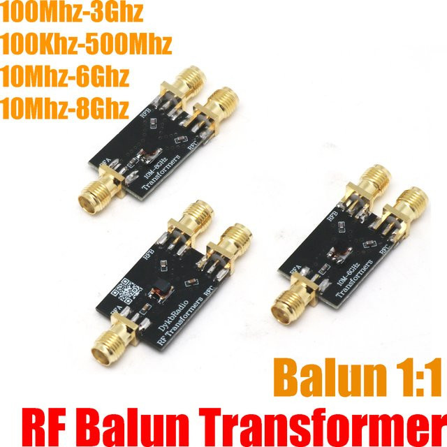 DYKBmetered RF Balun-Transformator Signal-Balun 1:1 mit SMA-Anschluss für Amateurfunk-Verstärker, 100K-8GHZ, Schwarz - Bild 1