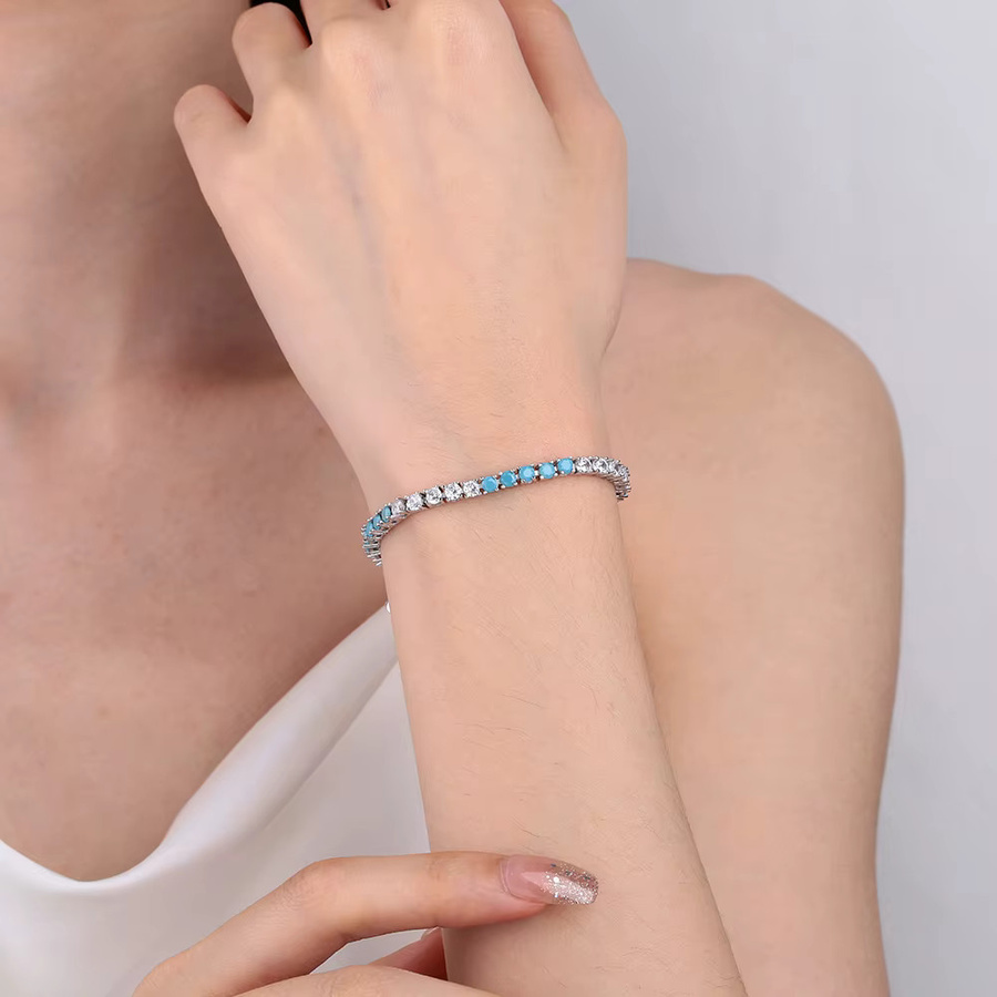 YLMyself Tennis-Armband, 925 Silber, Zirkonia, Damen und Herren - Bild 2