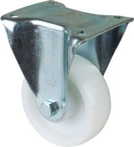 BS Schwerlast-Bockrolle mit Kunststoffplatte in Weiß, Durchmesser: 125 mm, Tragkraft: 600 kg, B/T/H: 138 x 110 x 11 mm - Bild 1