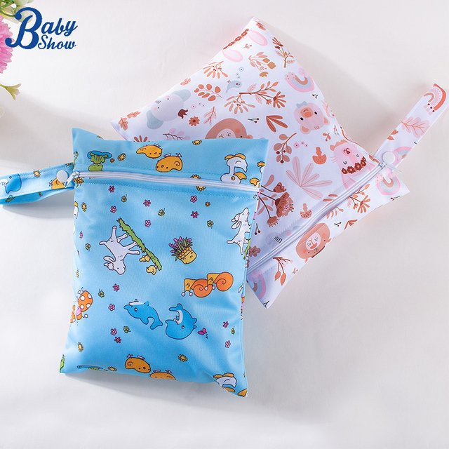 Babyshow Wet Dry Bag für Babywindeln, wasserdicht und wiederverwendbar, multicolour, B/H: 20 x 25 cm - Bild 1