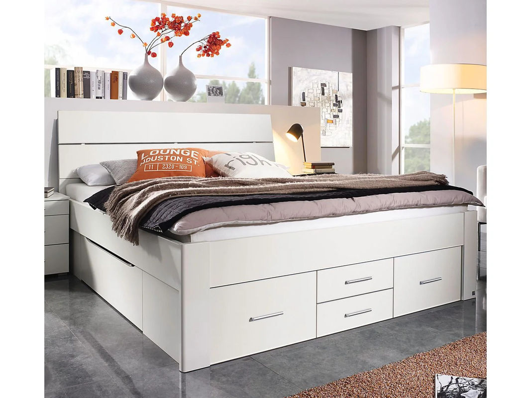 RAUCH ORANGE Scala Futonbett in Alpinweiß mit Dekor-Kopfteil und 6 Schubkästen, B/T/H: 180 x 200 cm - Bild 2