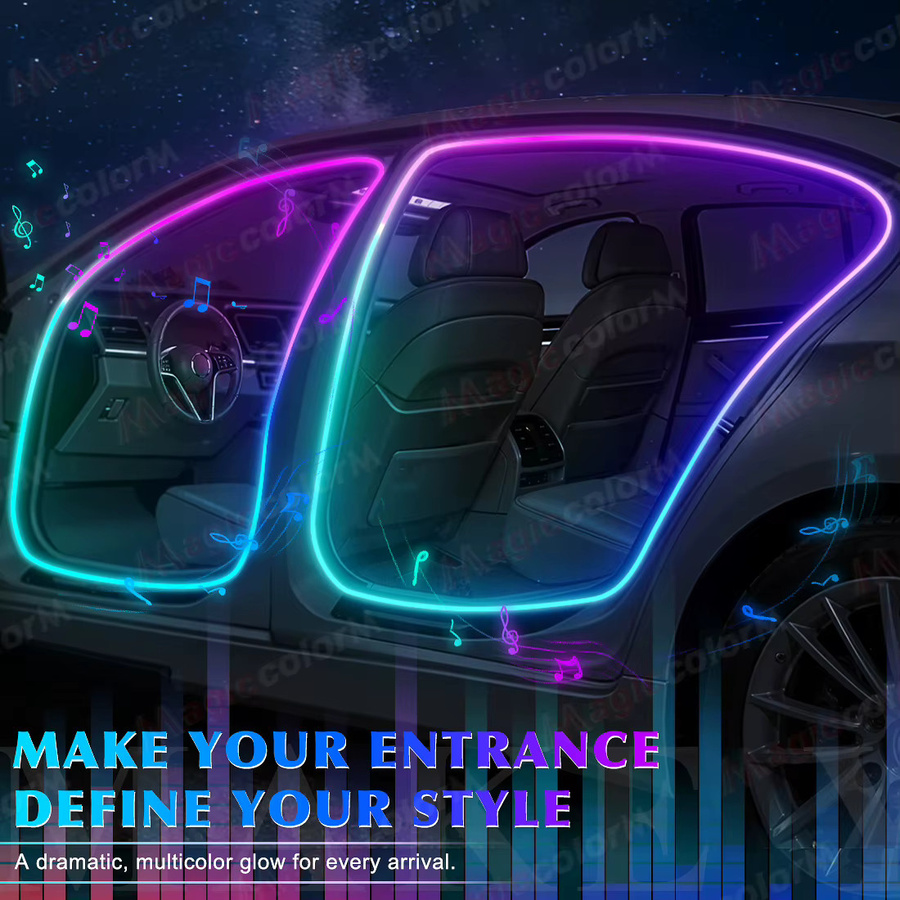 Symphony Auto-Türrahmen Ambientebeleuchtung Universal RGB LED Acryl-Streifen mit APP und Fernbedienung, Multicolour, USB Typ C Plug & Play - Bild 2