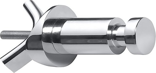 BAWELL Heizkörperhaken aus Messing in Chrom, zum Festschrauben, B/T/H: 8,0 x 3,2 x 3,2 cm - Bild 1