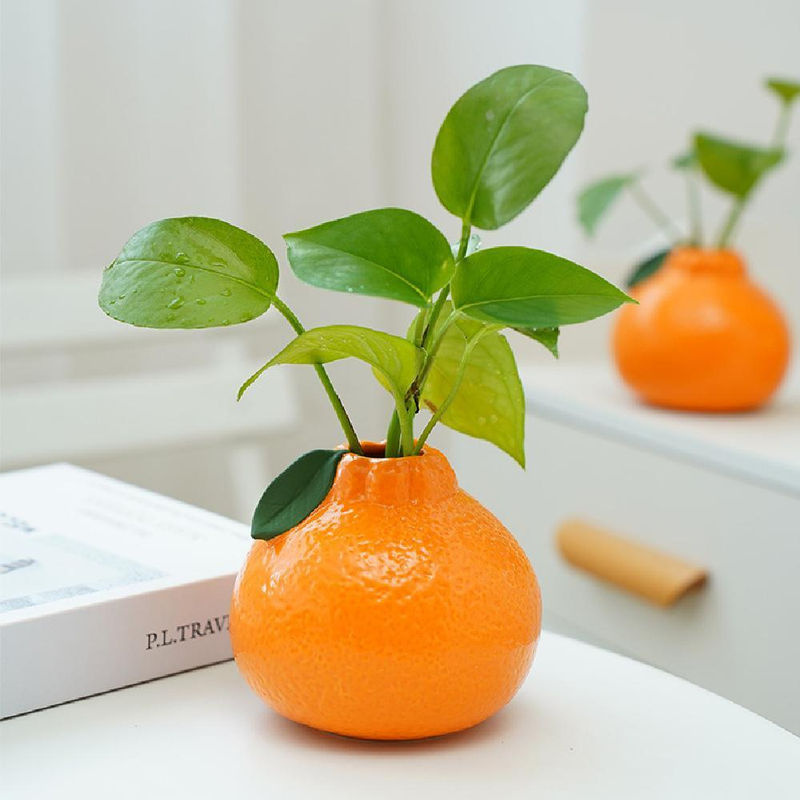 SZwatch Dekorative Vase in Fruchtform in Orange für Schnittblumen und Tischdeko - Bild 4