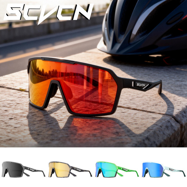SCVCN Sportsonnenbrille, Herren, Vollrand, Kunststoff, photochrom - Bild 1