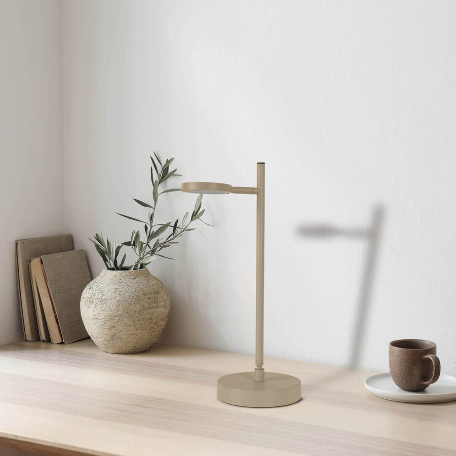 Näve LUPA LED Akku-Tischleuchte aus Metall in Beige, dimmbar, B/T/H: 22,6 x 16,0 x 45,0 cm - Bild 2