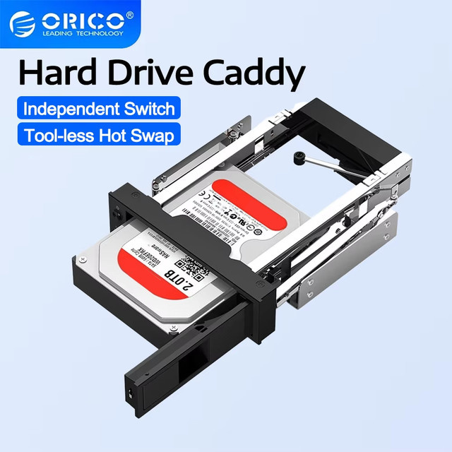 ORICO Internes 3,5-Zoll-HDD-Gehäuse für CD-ROM-Slots mit SATA 3.0 Anschluss in Schwarz - Bild 1