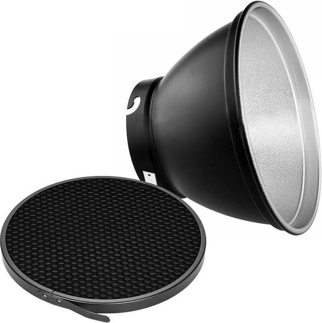 Andoer Reflektor-Diffusor-Lampenschirm mit 60 Degree Honeycomb Grid in Schwarz, Durchmesser: 210 mm - Bild 1
