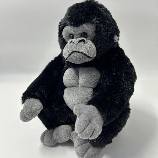 Schwarze Gorilla Plüschtier, Affenpuppe, Schwarz, ab 14 Jahren - Bild 1