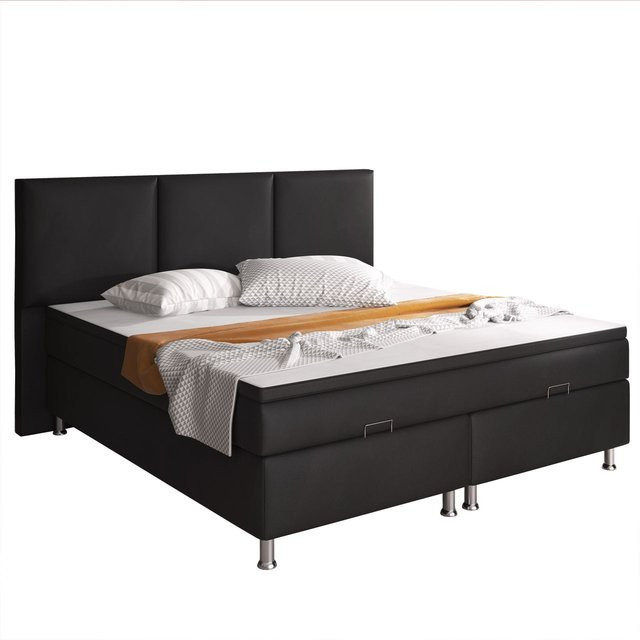 Boxspringbett Oslo von IHG mit Bettkasten und Taschenfederkern in Schwarz, B/T: 180 x 200 cm - Bild 1