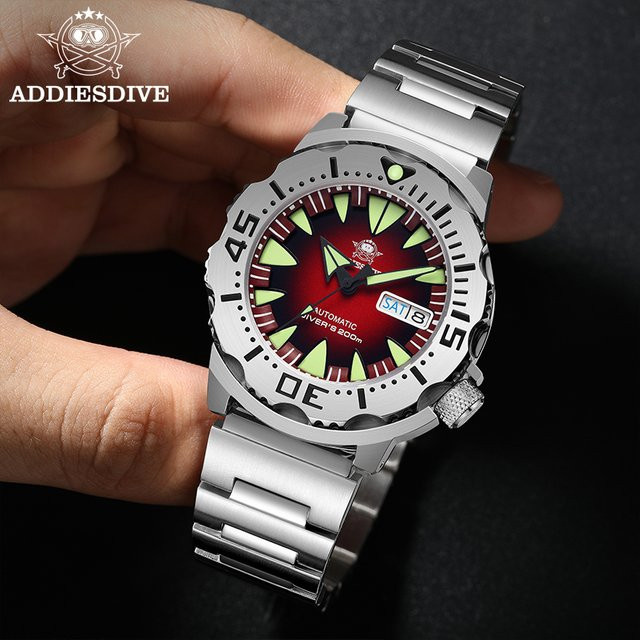 ADDIESDIVE Armbanduhr, Automatik, Edelstahl, Blau, Saphirglas, Herren - Bild 1