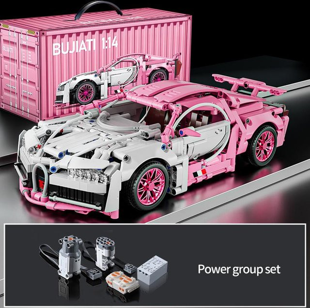 Pinke Bausteine RC-Auto-Roadster, Bausteinauto-Spielzeug, 1144 Teile, ab 12 Jahre - Bild 1