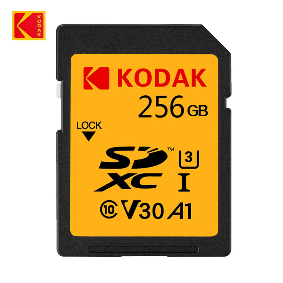 Kodak SDXC Speicherkarte 32GB V30 U3 Klasse 10 in Gelb für 4K UHD Videoaufnahmen mit DSLR Kameras - Bild 1
