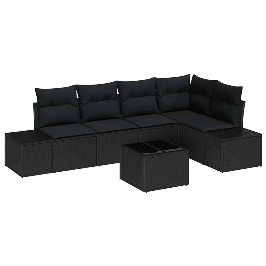 vidaXL 6-teiliges Garten Sofa Set aus Poly-Rattan in Beige mit UV-beständigen Polsterkissen - Bild 2
